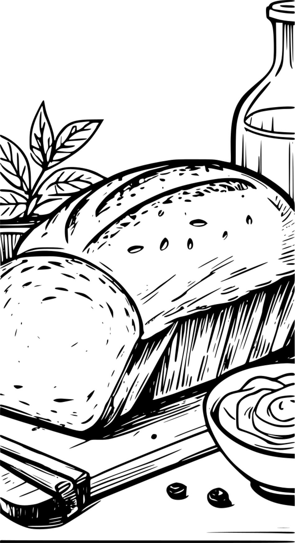 Coloring book The aroma of fresh bread (Vertical)