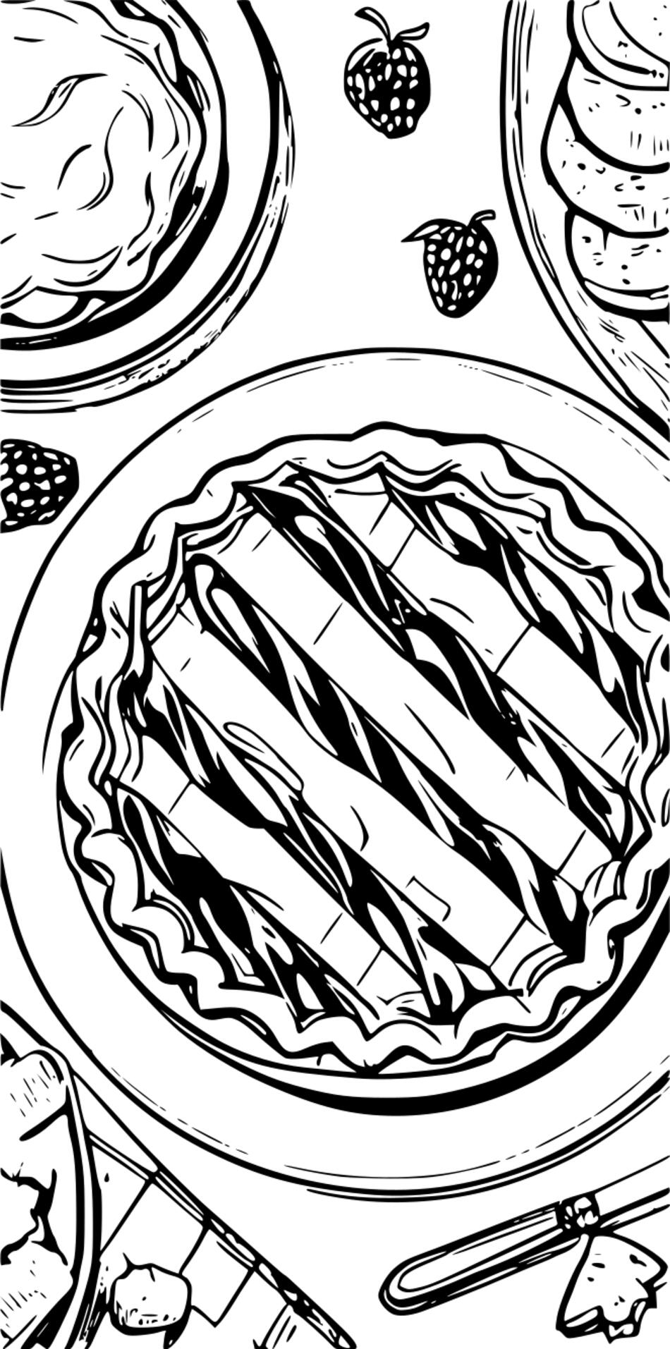Coloring book Homemade pies (Vertical)